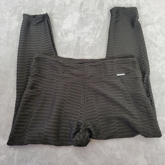 Nine West Active Women Leggings 3X Plus Black Pleated Pockets Poly Blend BLA115E - Picture 1 of 8